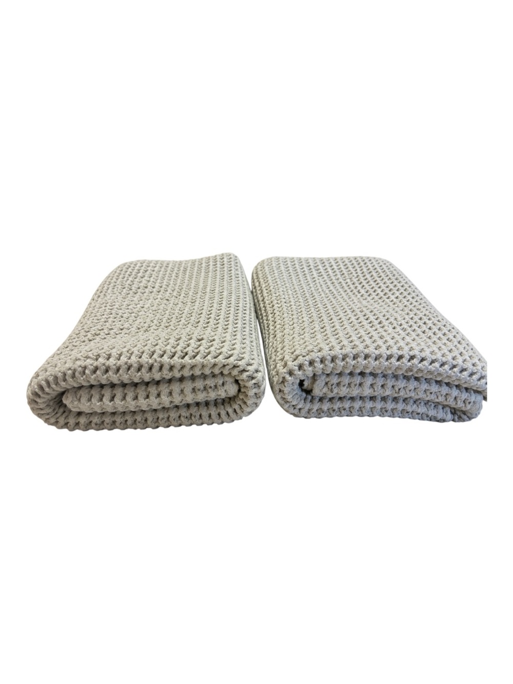 Parachute Set Of 2 Waffle Weave Bath Towels Willow Green Turkish Cotton